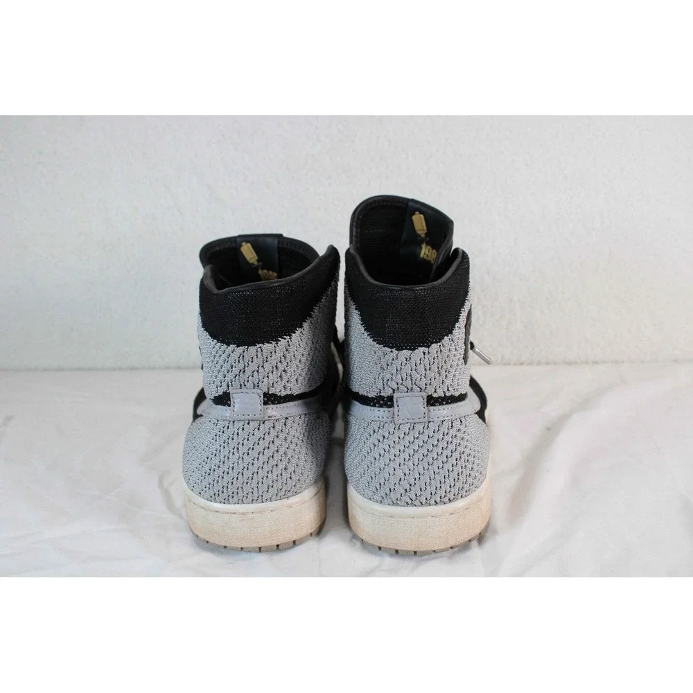 Air Jordan 1 Retro High Flyknit Shadow Black‎ Wolf Grey 919704-003 Mens 10.5